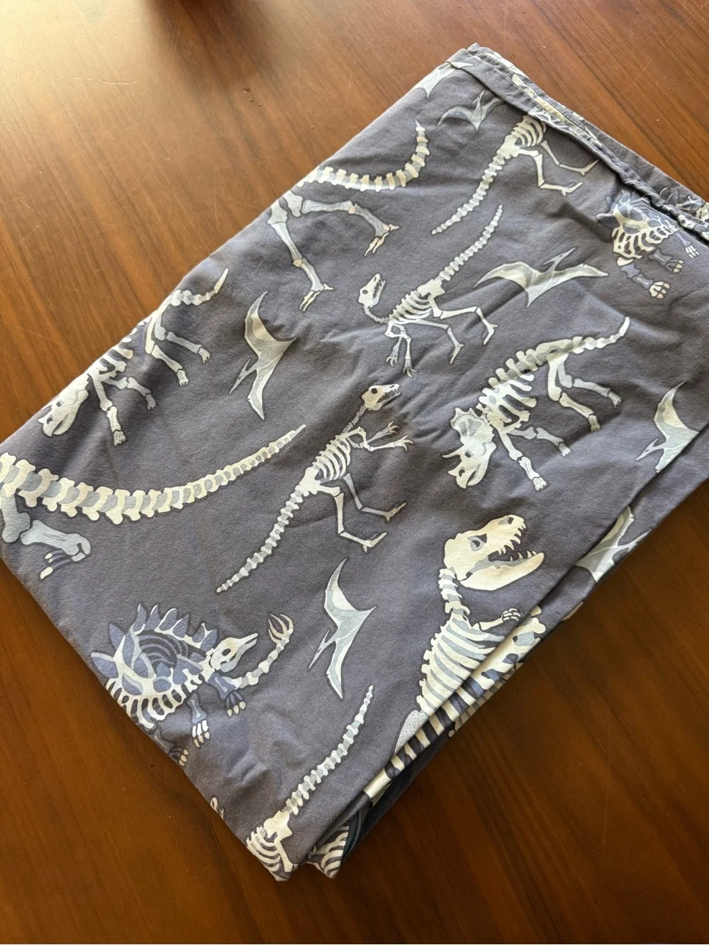 Pottery Barn Kids Navy & White Dinosaur Skeleton Toddler Duvet Cover
